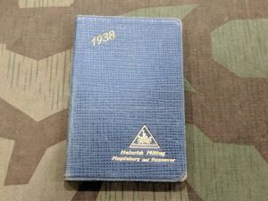 1938 Calendar / Day Planner with Feldpost Nr.