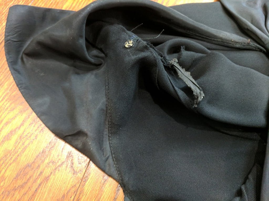 Black Rayon Dress with Peplum(B-43' W-32' H-42') — image 7