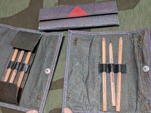 Pressed Paper Pencil Holder w/ 3 Pencils