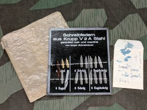Pen Nibs on Card Made From Krupp Stahl