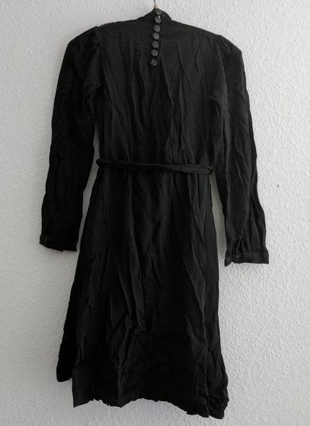 German Black Rayon Dress with White Stitching(B-34' W-28' H-37.5') — image 2