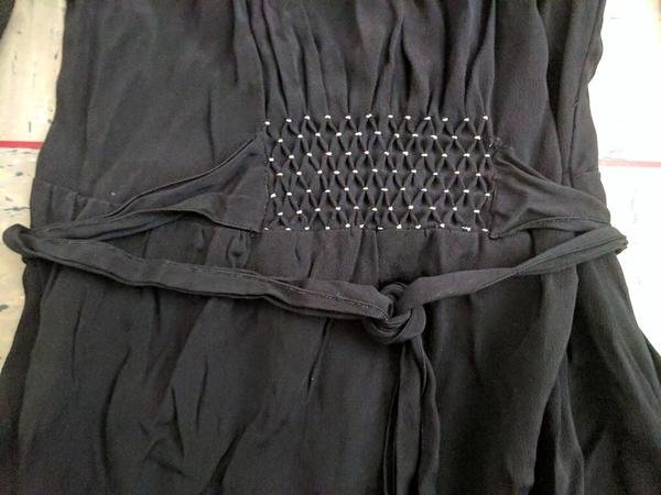 German Black Rayon Dress with White Stitching(B-34' W-28' H-37.5') — image 6