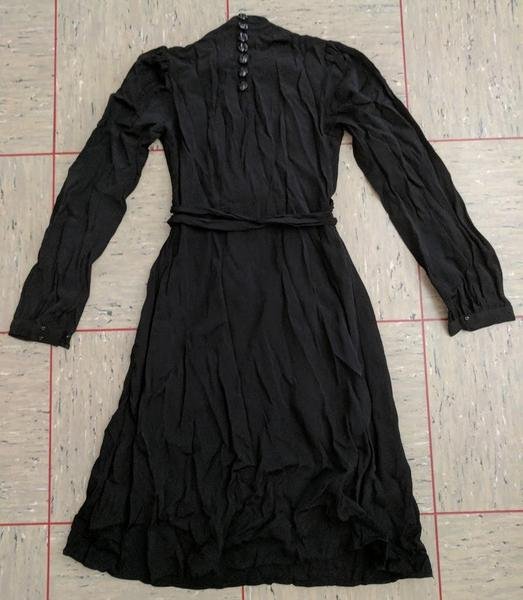 German Black Rayon Dress with White Stitching(B-34' W-28' H-37.5') — image 7