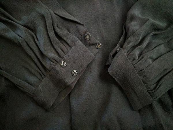 German Black Rayon Dress with White Stitching(B-34' W-28' H-37.5') — image 8