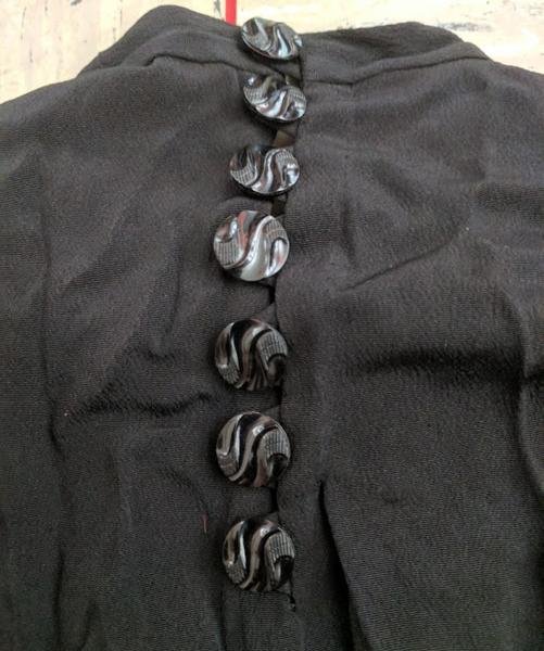 German Black Rayon Dress with White Stitching(B-34' W-28' H-37.5') — image 9