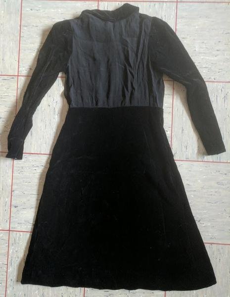 German Black Velvet & Rayon Dress(B-36' W-29' H-36.5') — image 5