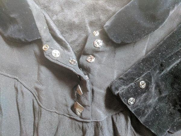 German Black Velvet & Rayon Dress(B-36' W-29' H-36.5') — image 6