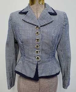Blue and White Peplum Blazer(B-32' W-26')