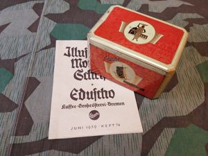 Eduscho Coffee Tin w/ 1939 Eduscho Magazine
