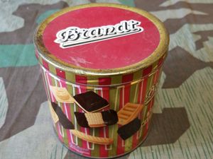 Period Striped Brandt Cookie Tin