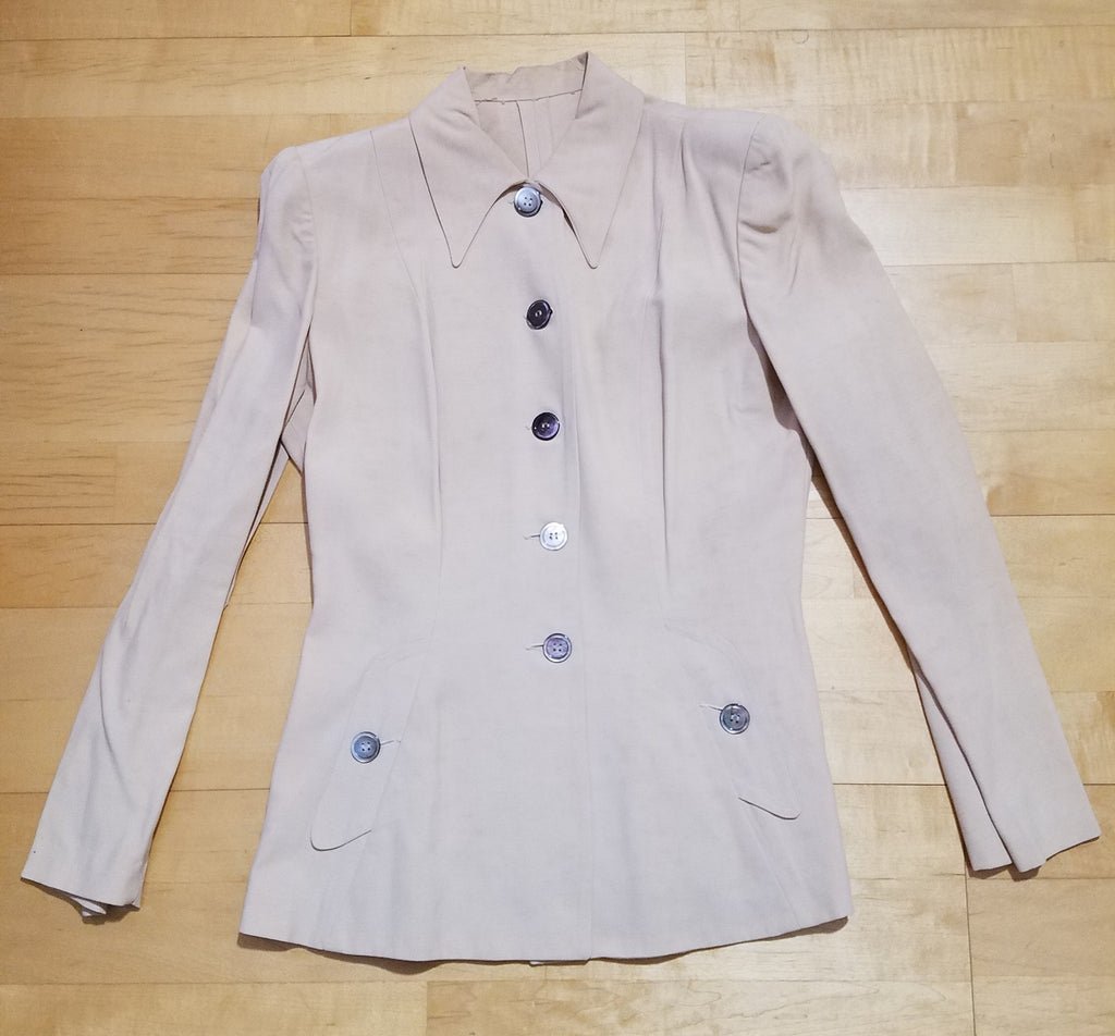 Beige Skirt Suit Bur-Mil Rayon(B-36' W-25' H-35') — image 2