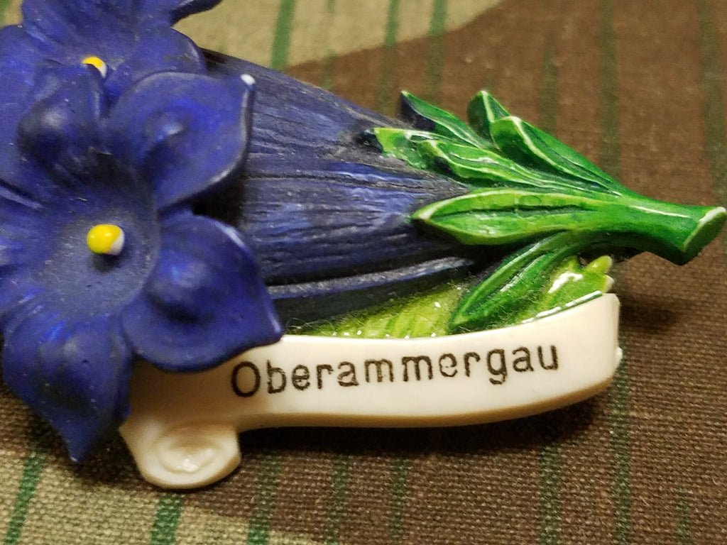 Oberammergau Enzian Flower Pin and Earring Set (Signals/Gebirgs Kaserne) — image 2