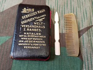 Gebrüder Rauh Advertising Travel Mirror and Comb
