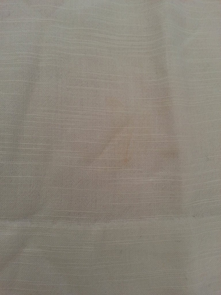 German White Dress with Blue Needlework & Peplum PocketsB-34' W-26' H-37' — image 13