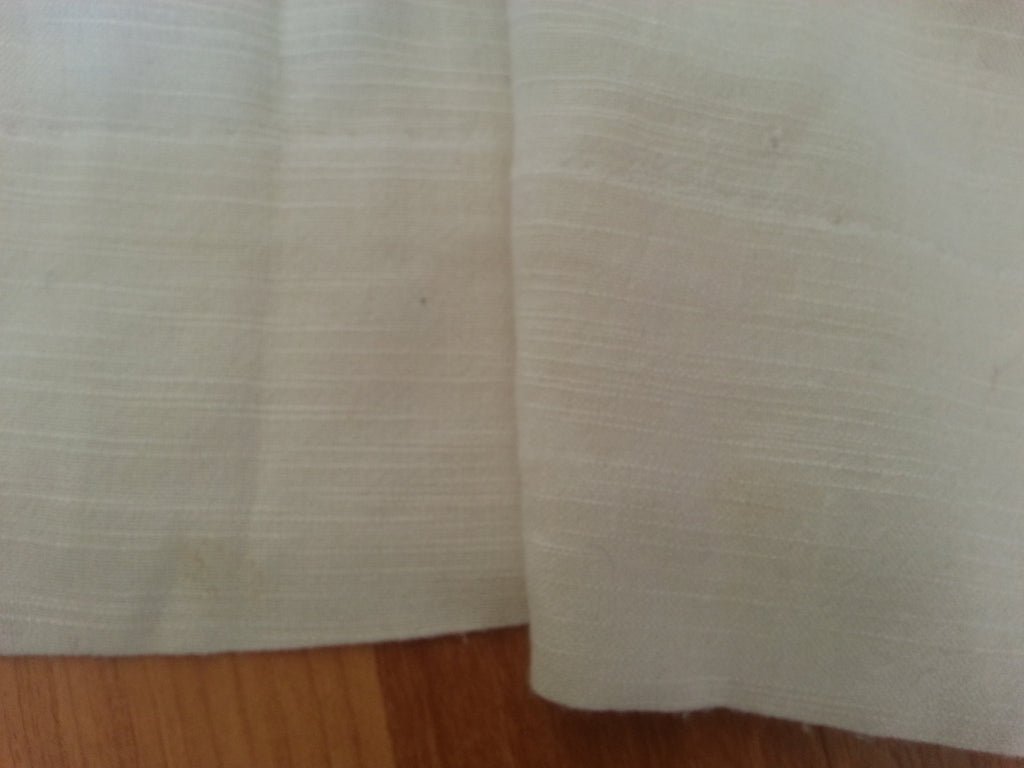 German White Dress with Blue Needlework & Peplum PocketsB-34' W-26' H-37' — image 14