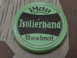 Green German Electrical Tape Tin 5 Meter Empty