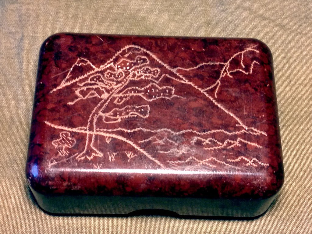 Original Bakelite Soap Dish with Carving — image 6