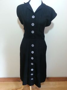 Black Dress with Gray Buttons(B-42' W-31' H-40')