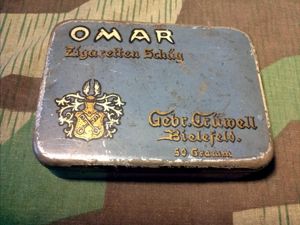 Omar Cigarette Cut Tobacco Tin