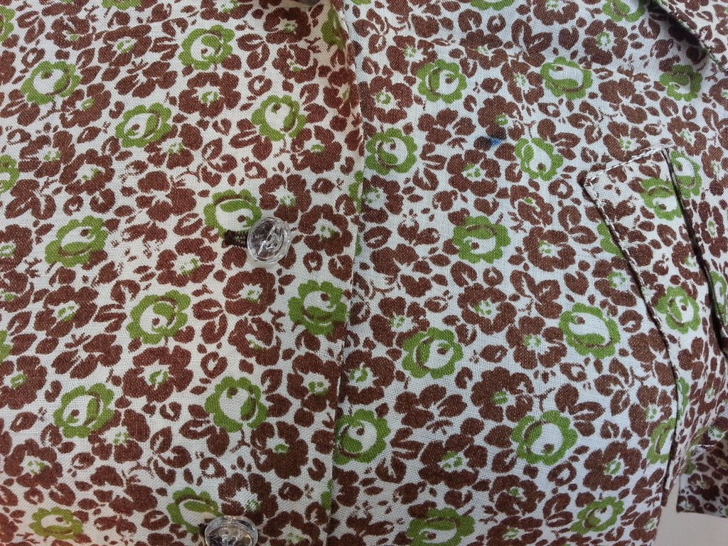 German Green/Brown Button Down Dress(B-39' W-32' H-39') — image 7