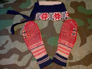 1939 Mittens & Knit Hood Set