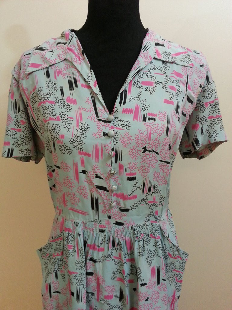 Light Blue Print Dress(B-44' W-34' H-46') — image 2