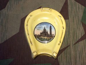 1930's Lucky Horse Shoe French Paris Souvenir Ashtray