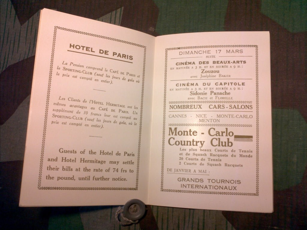 1930s Hotel De Paris Monte Carlo Ashtray and Guide Books — image 6
