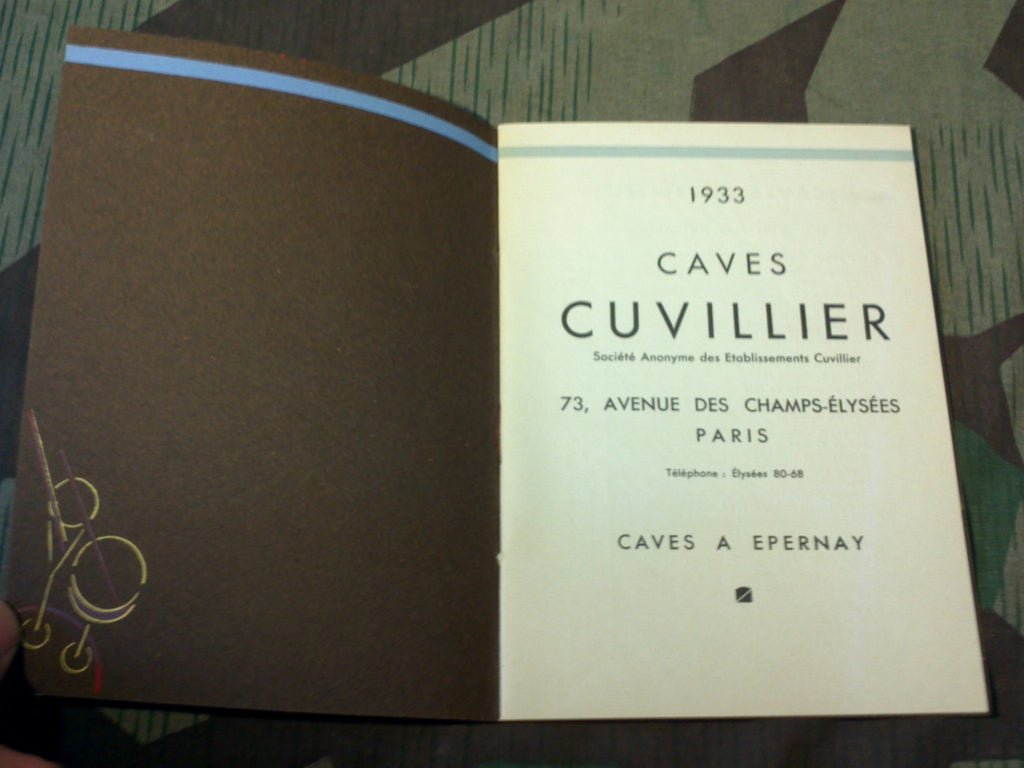1933 French Wine Menu Caves Cuvillier Champs-Elysees Paris — image 2