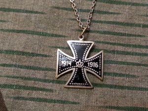 WWI Enamel Iron Cross Sweetheart Necklace