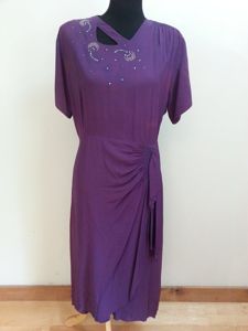 Purple Dress with Rhinestone Accents (as-is)(B-44' W-33' H-40')