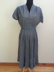 Slate Blue Polka Dot Dress(B-44' W-35' H-46')
