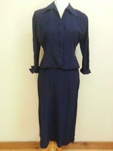 Navy Blue Skirt Suit(B-38' W-30' H-39')