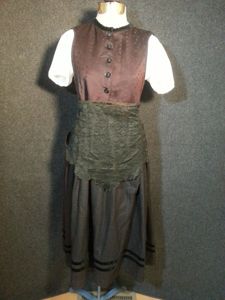 Pre-WWII German Dirndl w/ Painted Skirt(B-32 1/2' W-32'--)