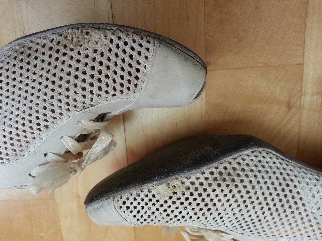 1940s White Peep Toe Heels(Size 8 1/2 aaa) — image 5