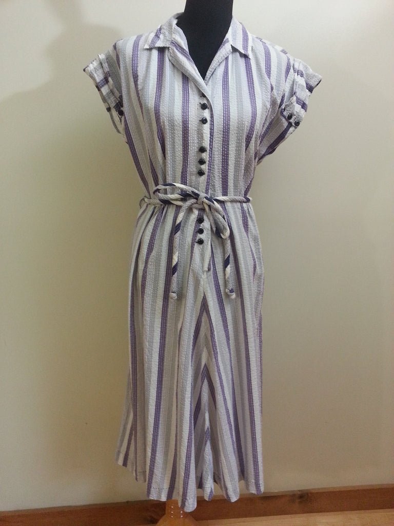 Purple & White Striped Dress(B-43' W-32' H-41') — image 2
