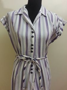 Purple & White Striped Dress(B-43' W-32' H-41')