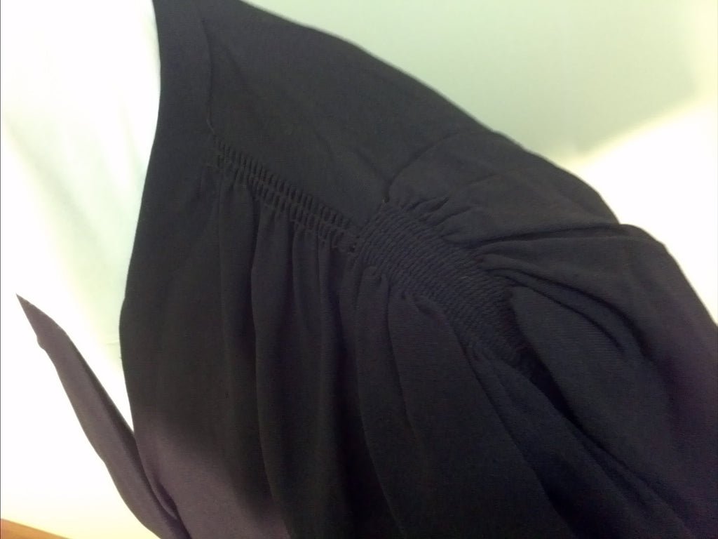 Black Crepe Rayon Dress w/ Accented Sleeves(B-38 1/2' W-27' H-38') — image 8