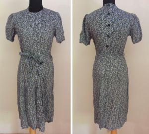 German Blue Dress - Buttons in the Back(B-40' W-33' H-40')