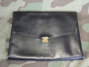 German Black Leather Folio Zipp