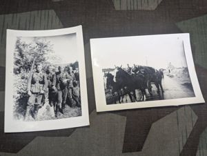2 Photos Soldiers Taking a Break on the March