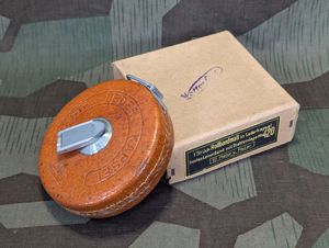 NOS 10m German 10m Leather Tape Measure in Box