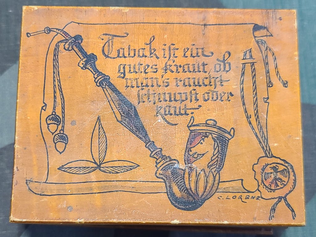 Hand Painted Wood Pipe Tobacco Box C. Lorenz — image 7