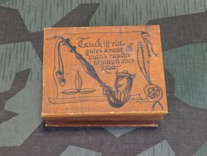 Hand Painted Wood Pipe Tobacco Box C. Lorenz
