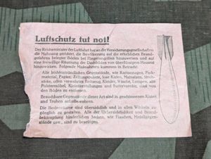 Luftschutz Tut Not! Notice About Incendiary Precautions