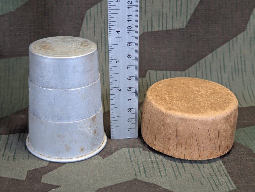 Collapsible German Aluminum Cup w Paper Container — image 2