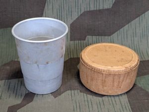 Collapsible German Aluminum Cup w Paper Container