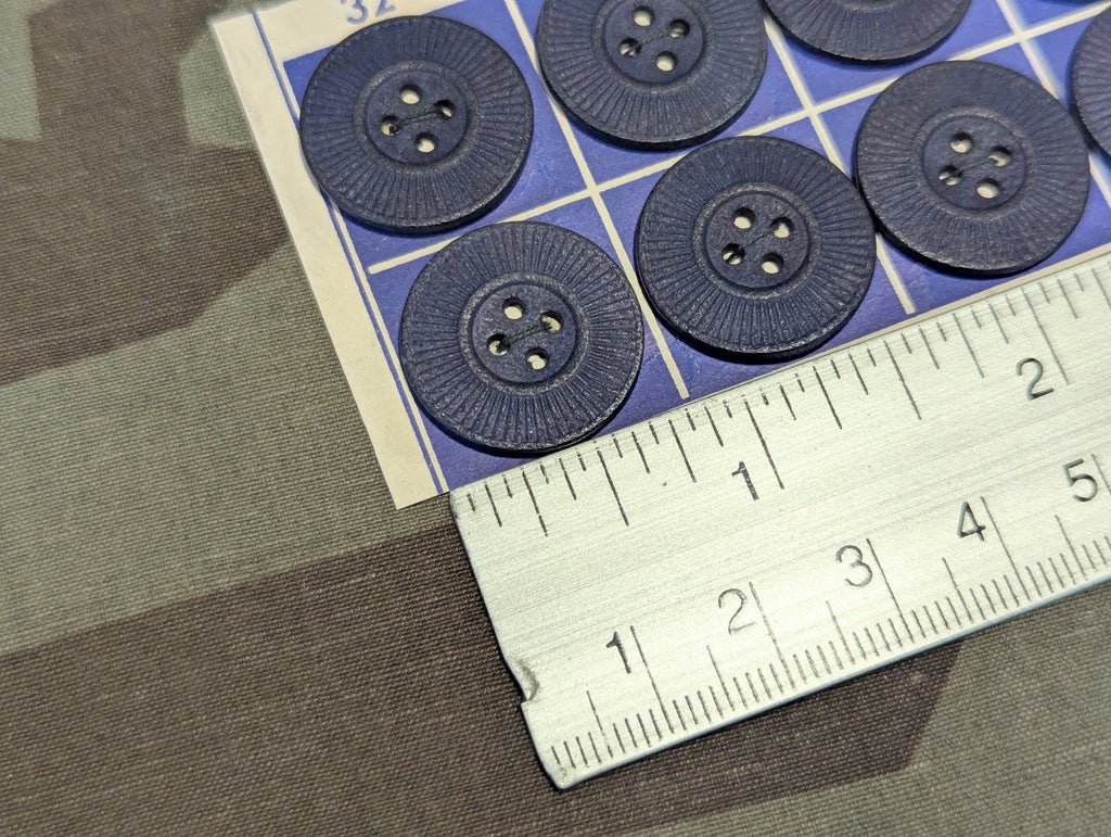 1 Dozen 20mm Blue Pressed Paper Buttons on Card — image 2