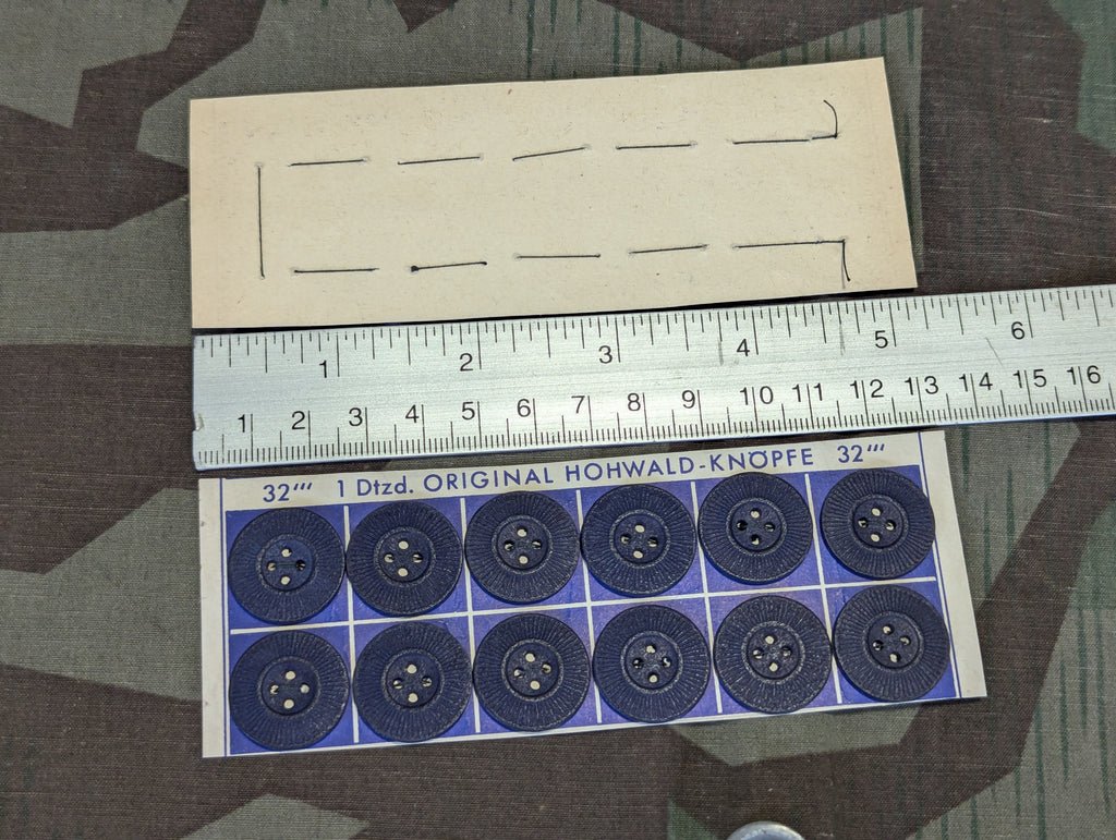 1 Dozen 20mm Blue Pressed Paper Buttons on Card — image 3