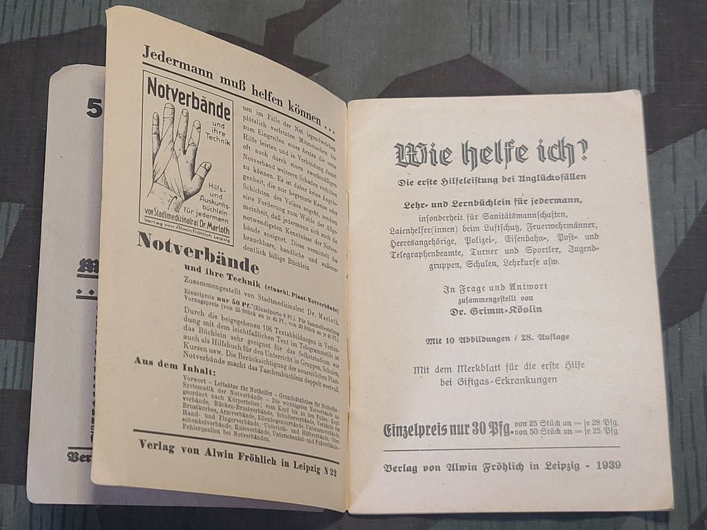 Wie Helfe Ich? First Aid Book 1939 with Feldpost Number (and Poison Gas Info) — image 4